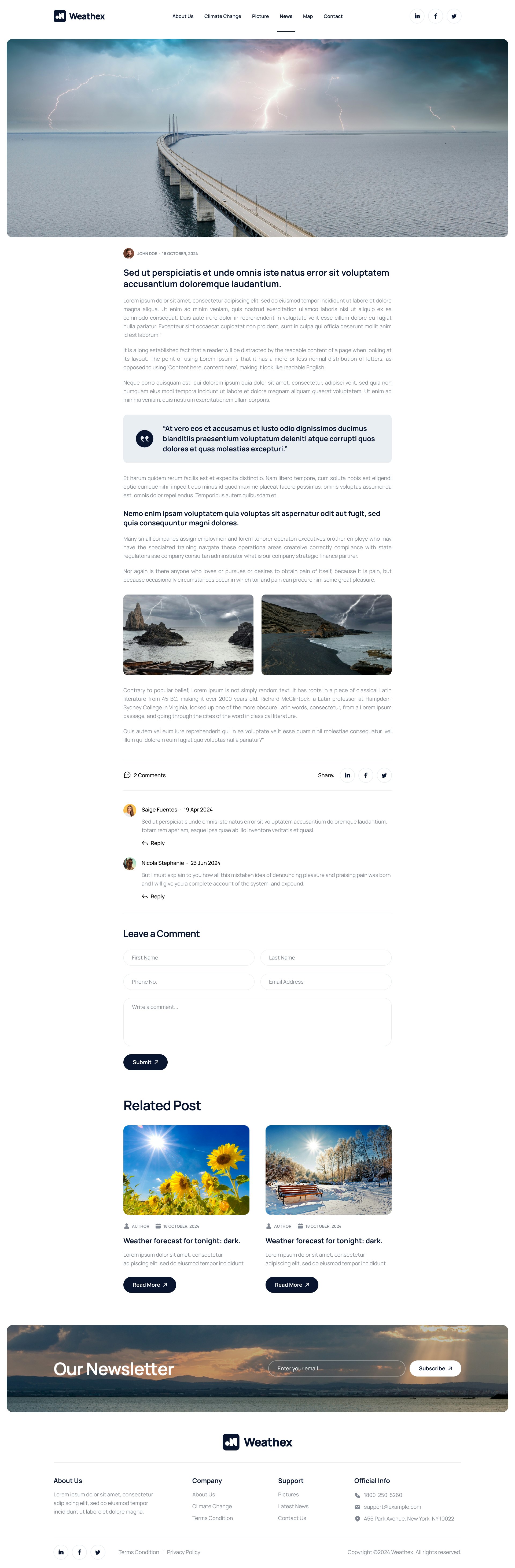 Mídia 7 de Modelo de site da previsão do tempo NextJs