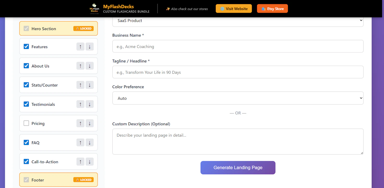 Landing Page Generator screenshot 3