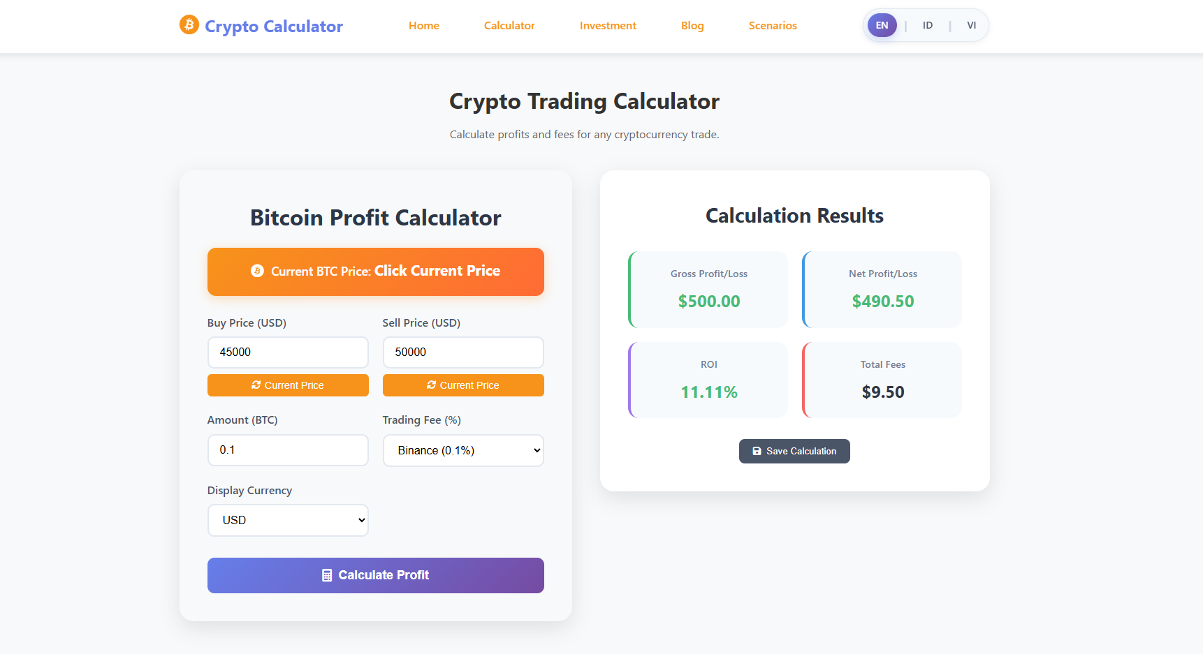 BTC Profit Calculator gallery image
