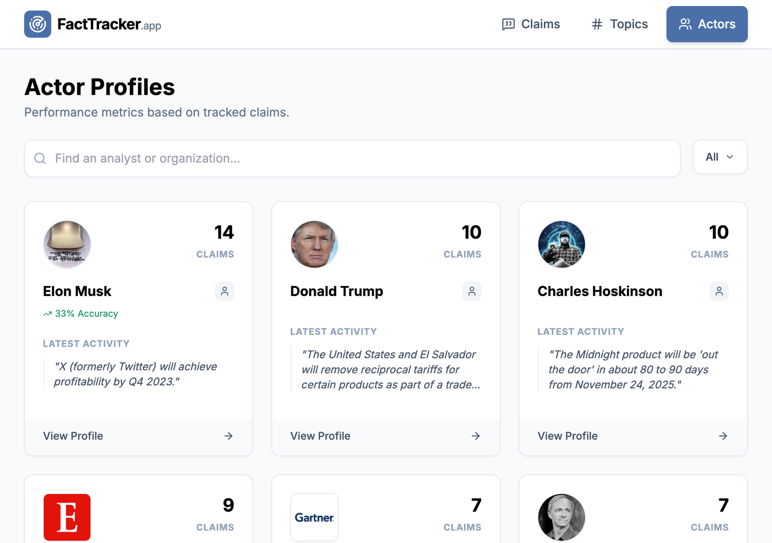 FactTracker - Screenshot 2 showing product features and functionality