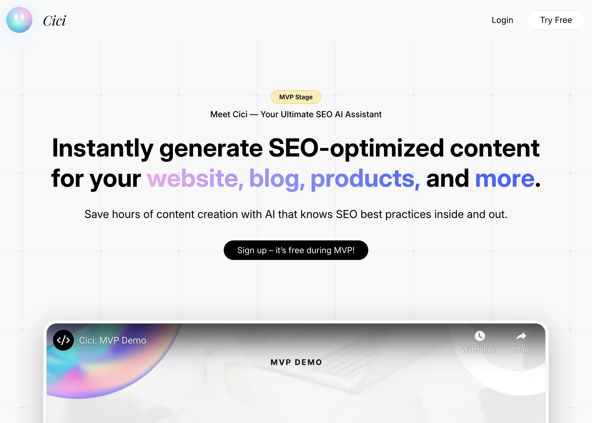 Cici MVP, Your SEO Content AI Assistant media 2