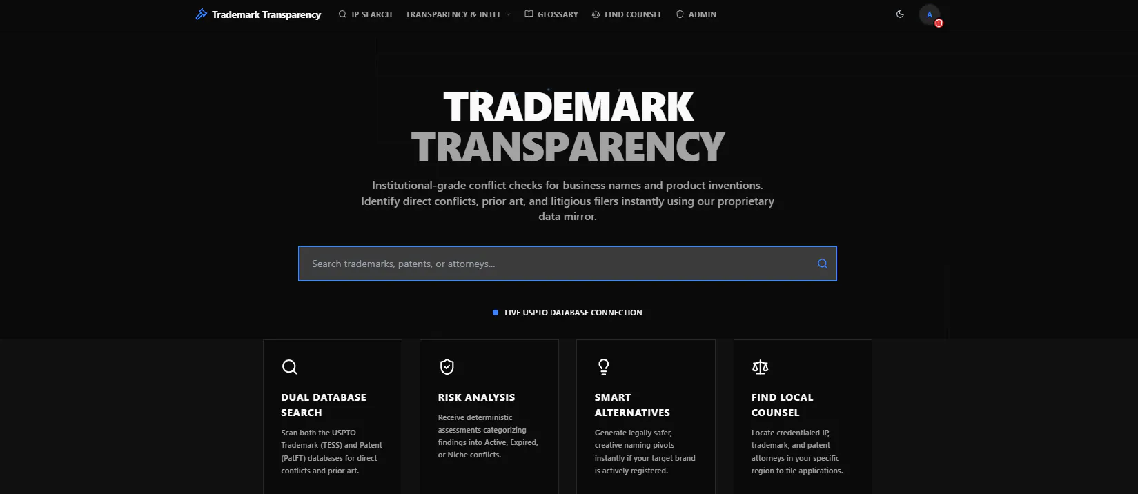 Banner del producto Trademark Transparency