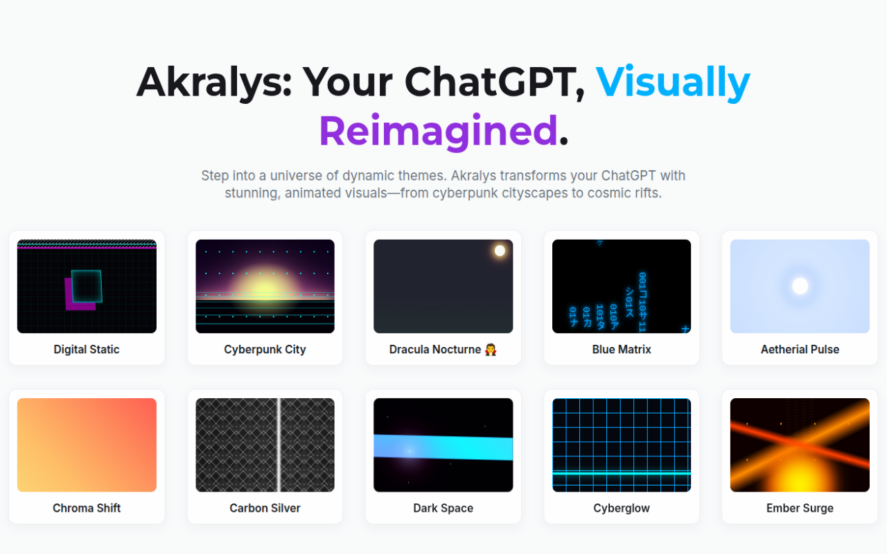 Akralys: temi di chatgpt, strumenti dell'interfaccia utente e PDF media 2