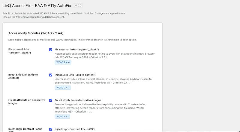 LivQ AccessFix screenshot 4