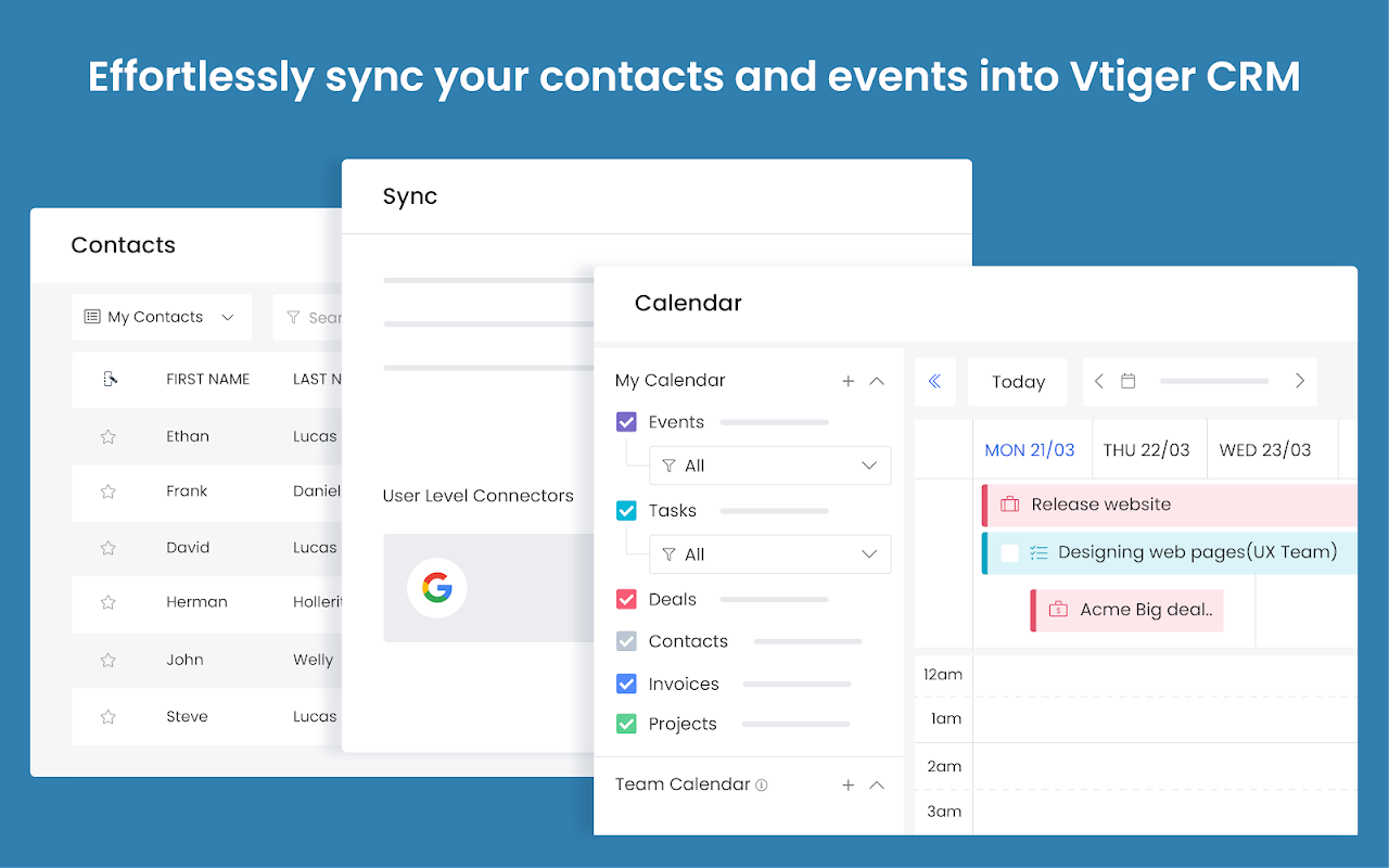 VTIGER CRM für Google Workspace - Beste CRM für Google, Zeit sparen und die Produktivität steigern Medien 3