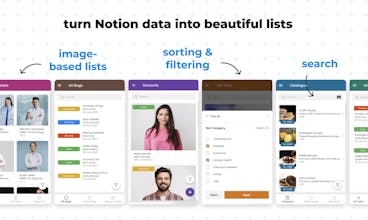 Image presenting an overview of the various template options for personalized app creation in Notion databases.