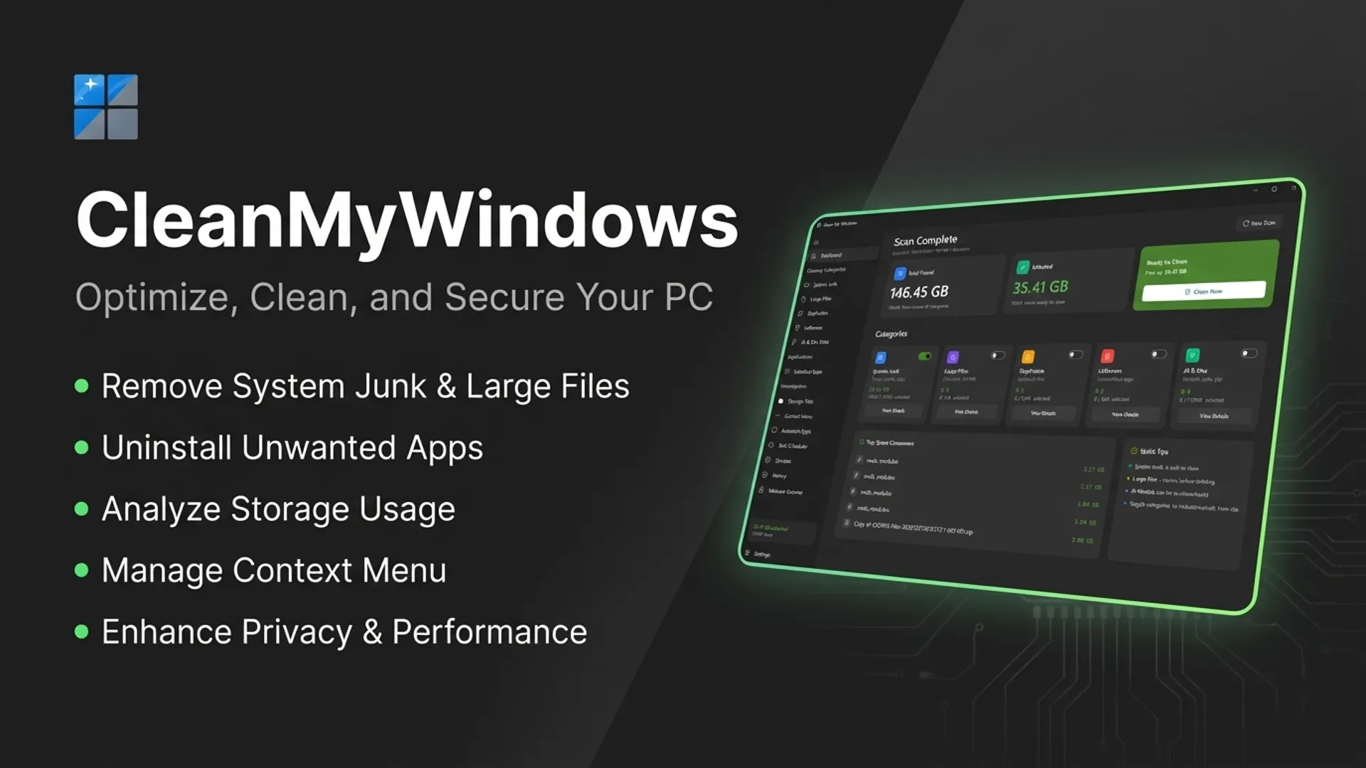 CleanMyWindows – Boost & Clean your PC 제품 배너