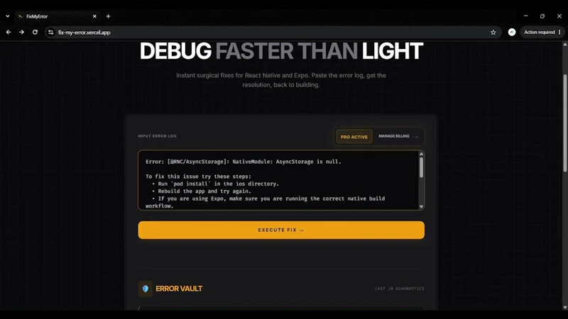 FixMyError screenshot 1 (video preview)