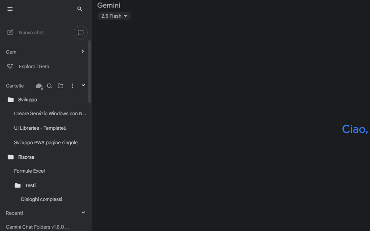 Gemini Chat Folders - Main product screenshot demonstrating key features and user interface