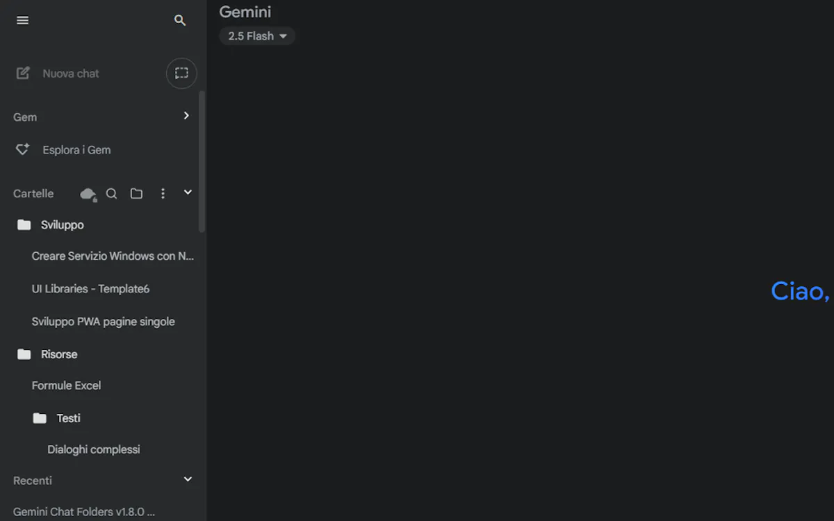 Gemini Chat Folders