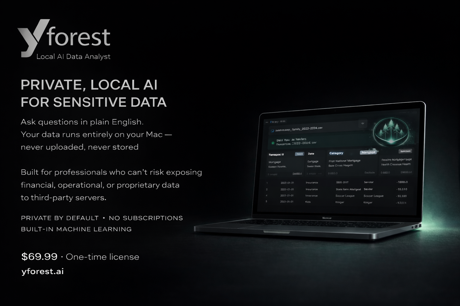 yforest ai - LOCAL Ai Analyst - Screenshot 2 showing product features and functionality