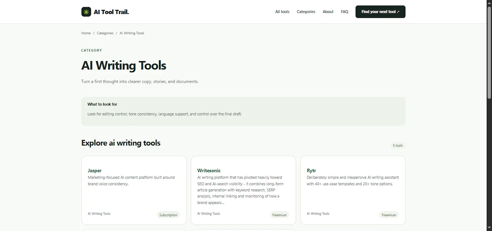 AI Tool Trail screenshot 1