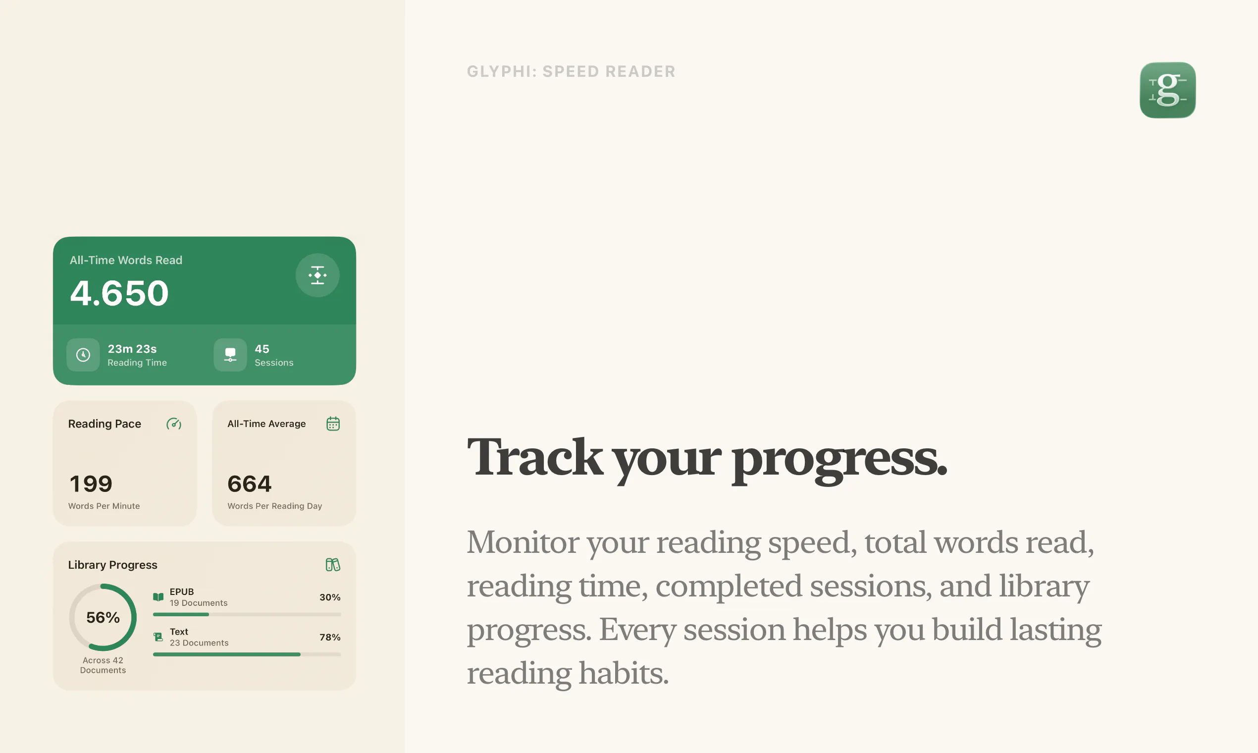 Glyphi: Speed Reader screenshot 6