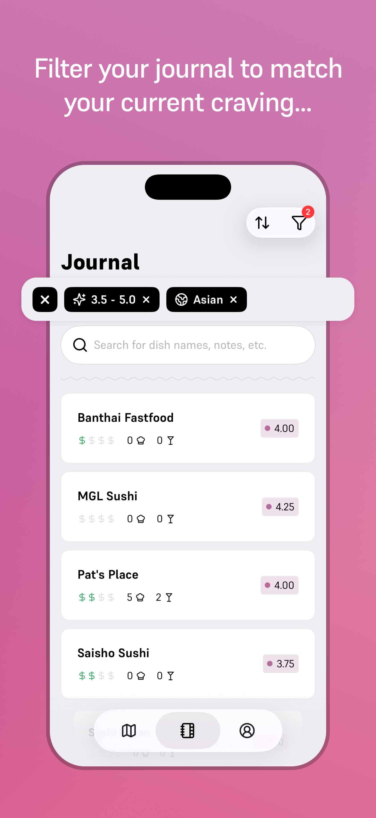 Moodle: Your Dining Journal - Screenshot 5 showing product features and functionality