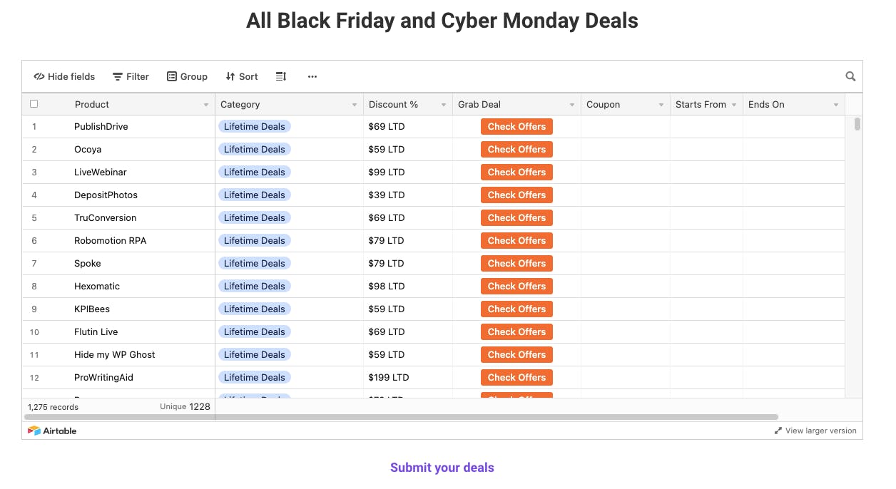 Black Friday Deals List by InboxCoupon media 1