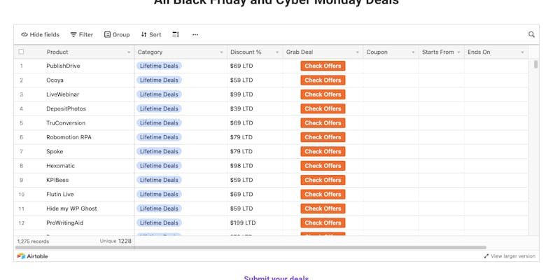 Black Friday Deals List by InboxCoupon media 1