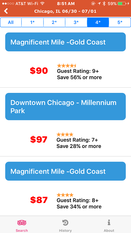 ExpDealsHotel iOS App - decoding Priceline's hidden express deals hotel's name magically gallery image