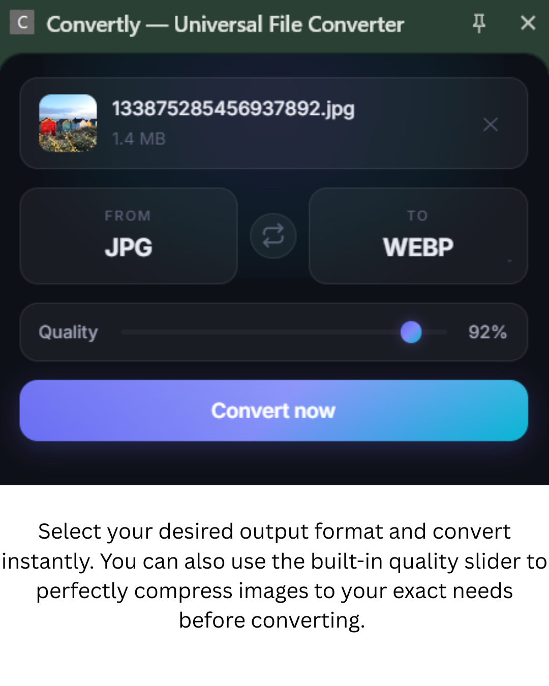 Convert files without uploads or tabs gallery image