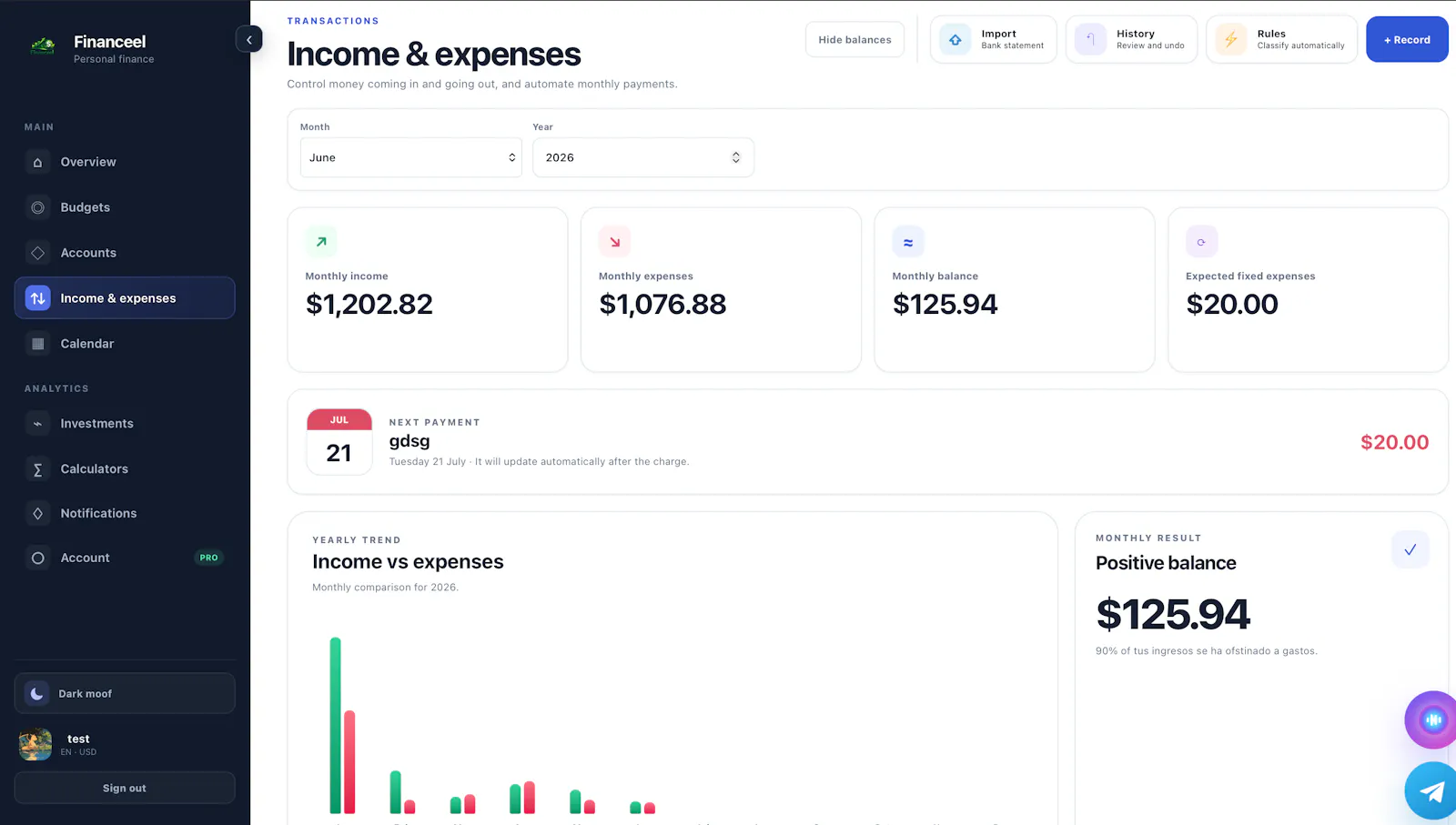 Financeel screenshot 3