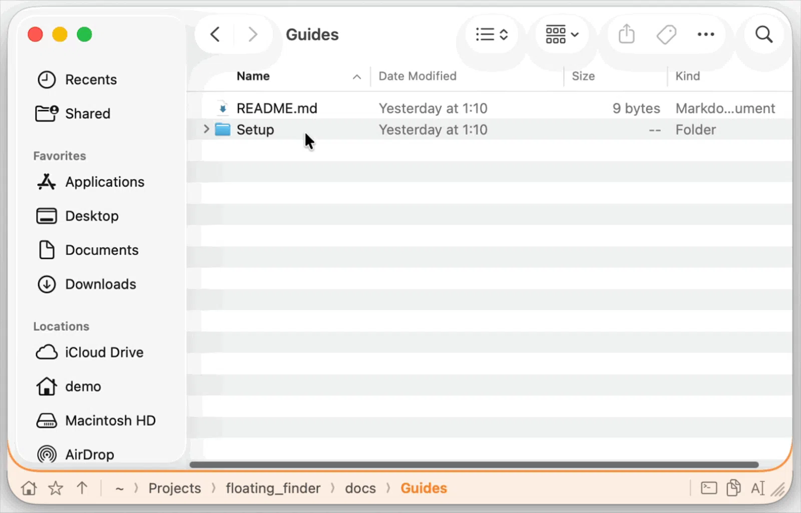 Floating Finder screenshot 1