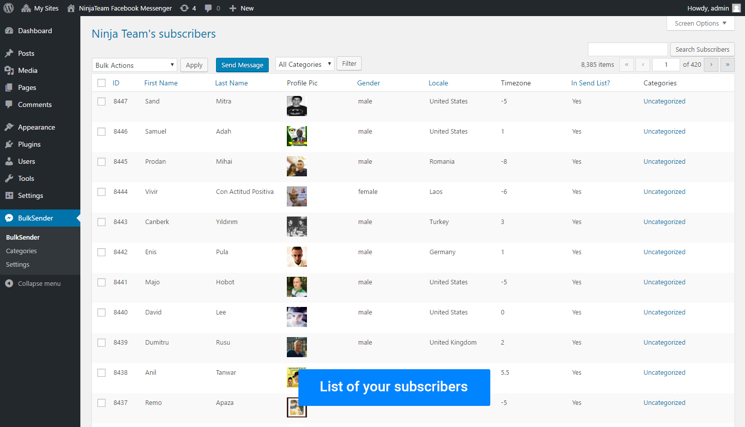 Facebook Messenger Bulksender gallery image