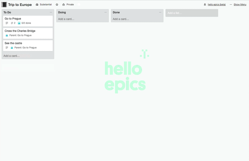 Hello Epics for Trello Image