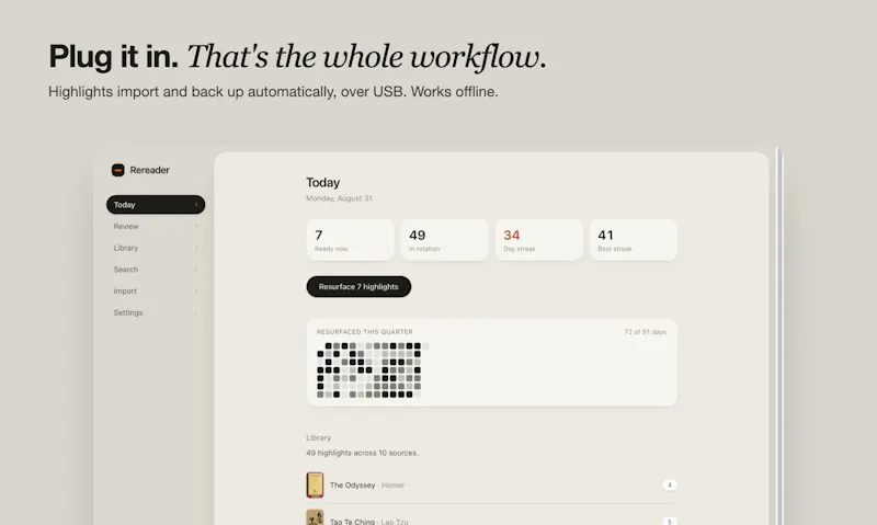 Rereader screenshot 2