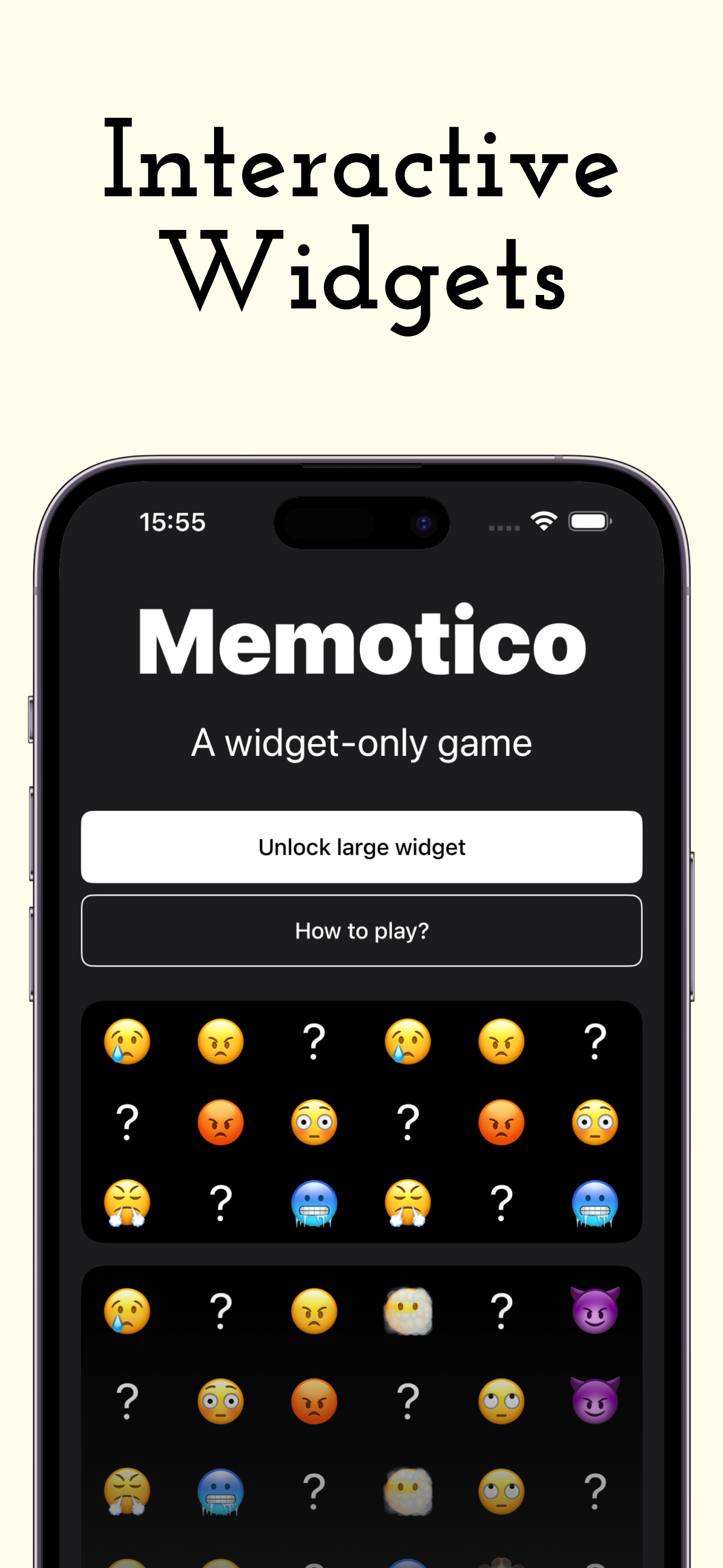 Memotico - Interaktives Widget-Spiel.Spielen Sie vom Startbildschirm aus. Medien 2