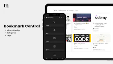 Notion Bookmark Central Template gallery image