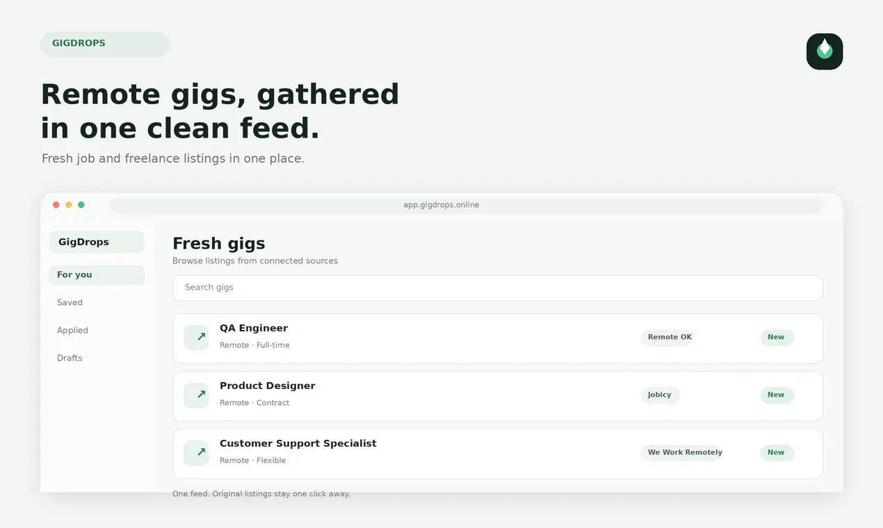GigDrops - freelance gigs matched to you gallery image