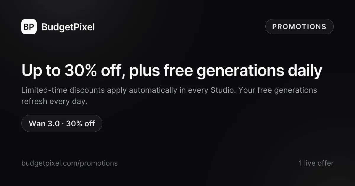 BudgetPixel Models Promotions screenshot 1