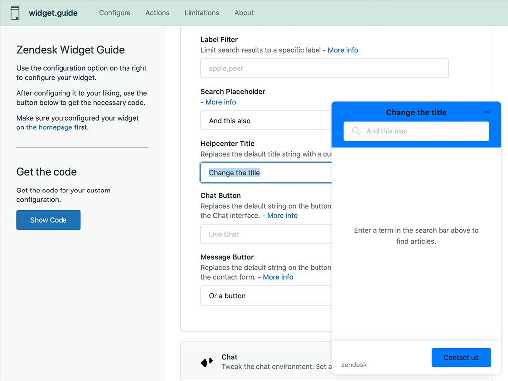 Zendesk Widget Guide gallery image