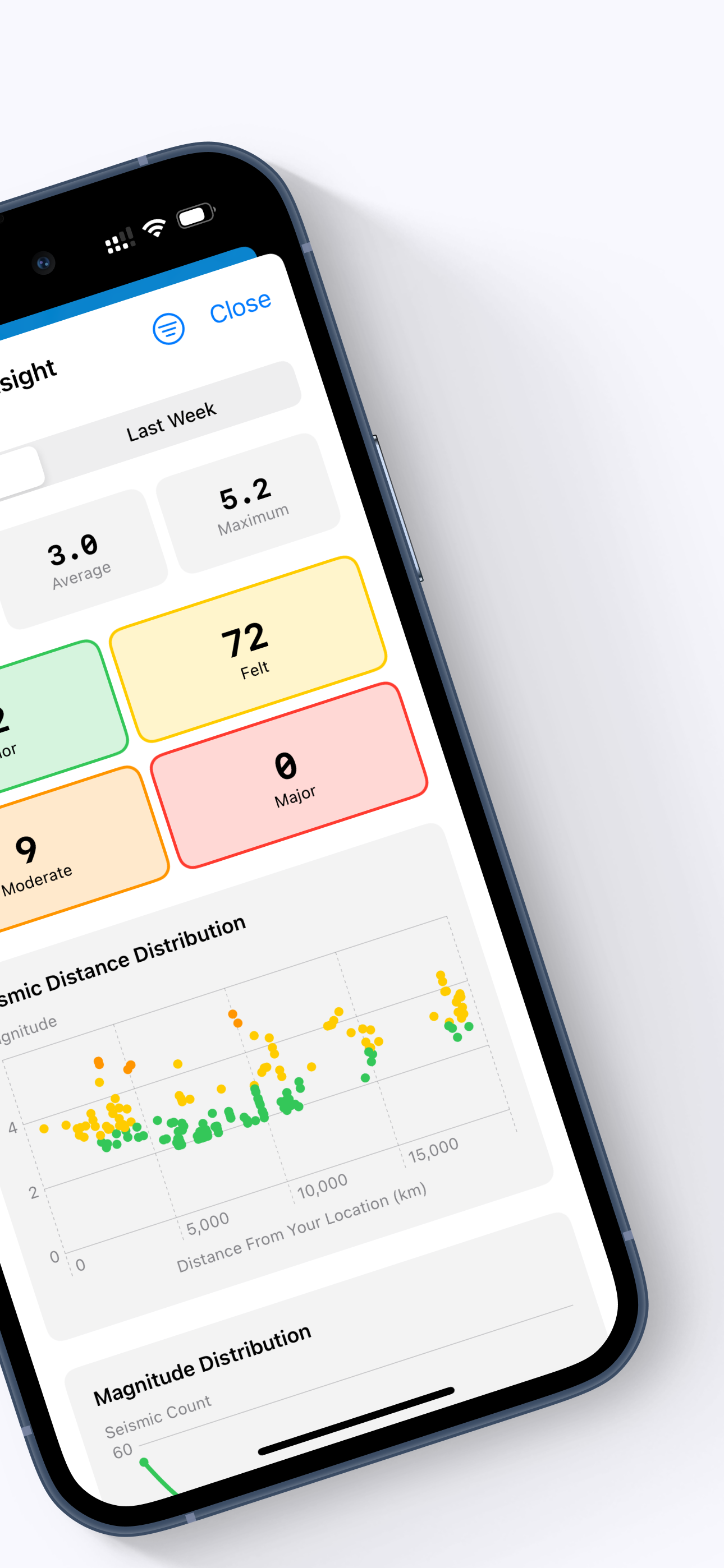 Mídia 3 de Quakesense - Um aplicativo iOS nativo minimalista para alertas de terremoto
