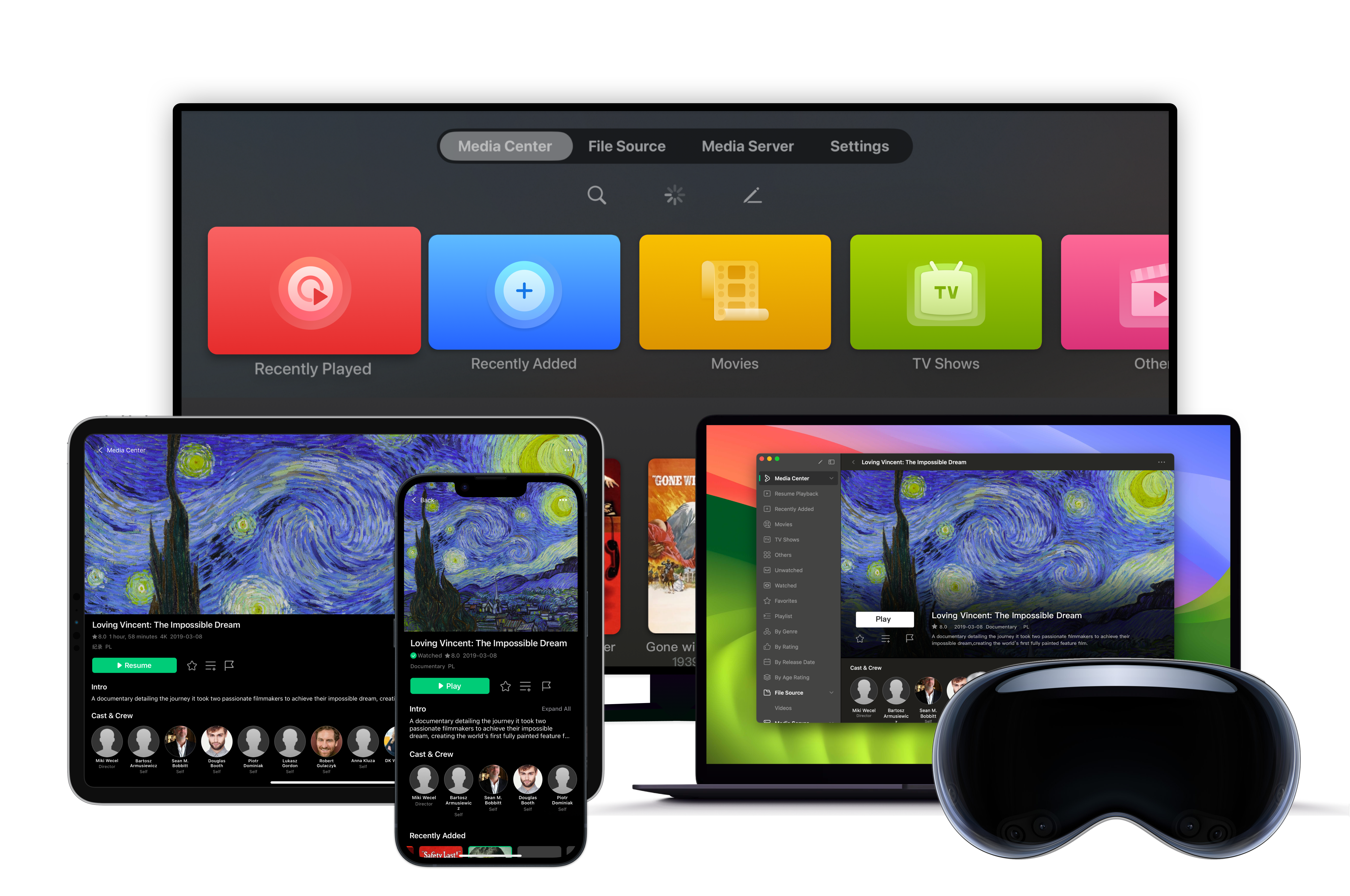 Media Vidhub: Pemain video yang elegan untuk Apple - Main video tempatan/awan di semua peranti Apple anda 2