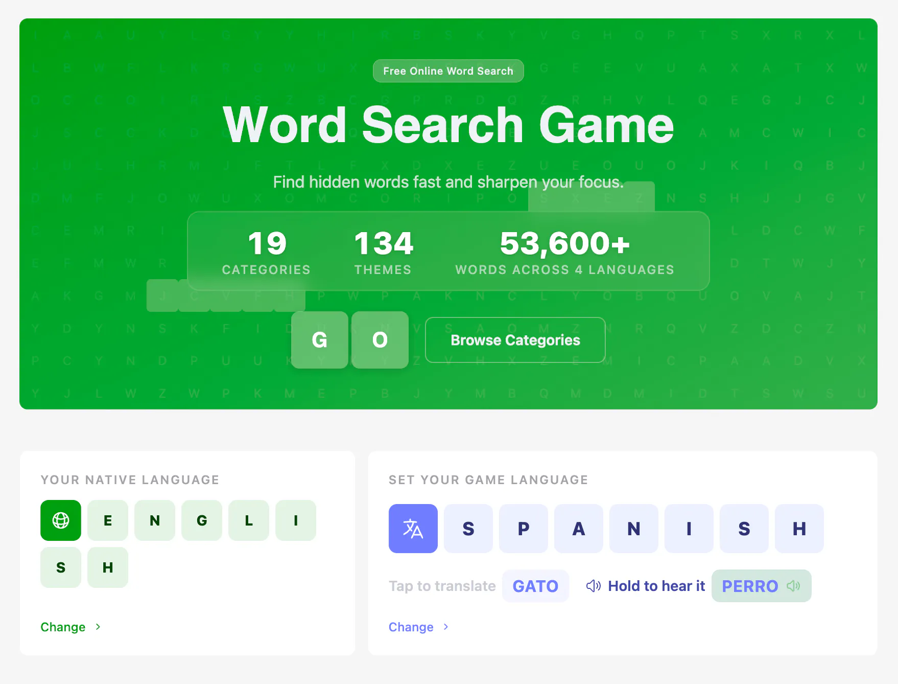 WordSearchGo 제품 배너