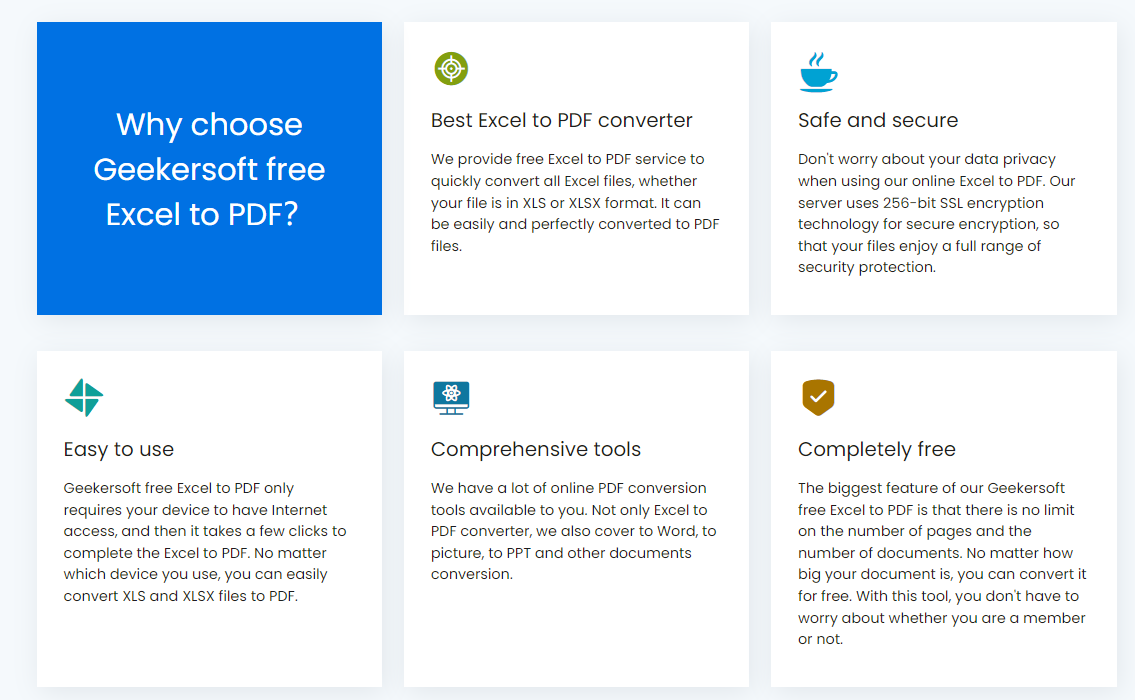 Geekersoft Free Excel para PDF media 2