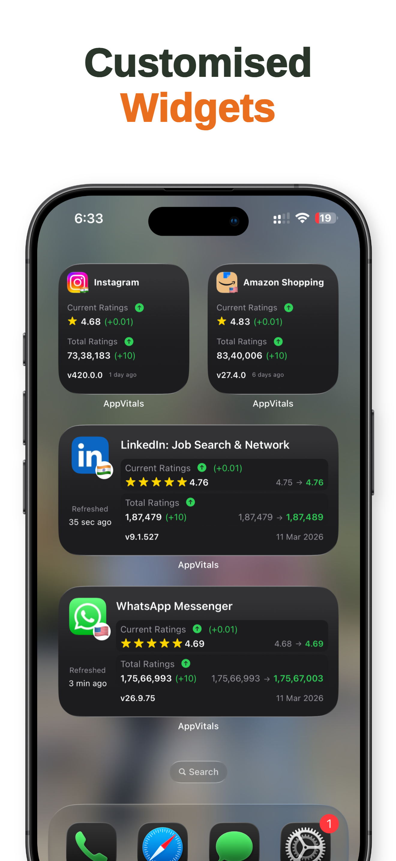 Track,Compare,Consult iOS app & widgets gallery image