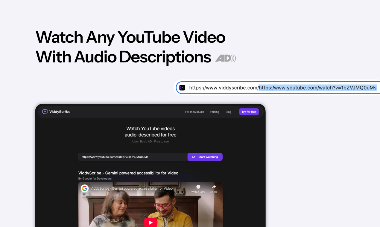 Média En temps réel - Regardez n'importe quel audio vidéo YouTube décrit avec AI 2