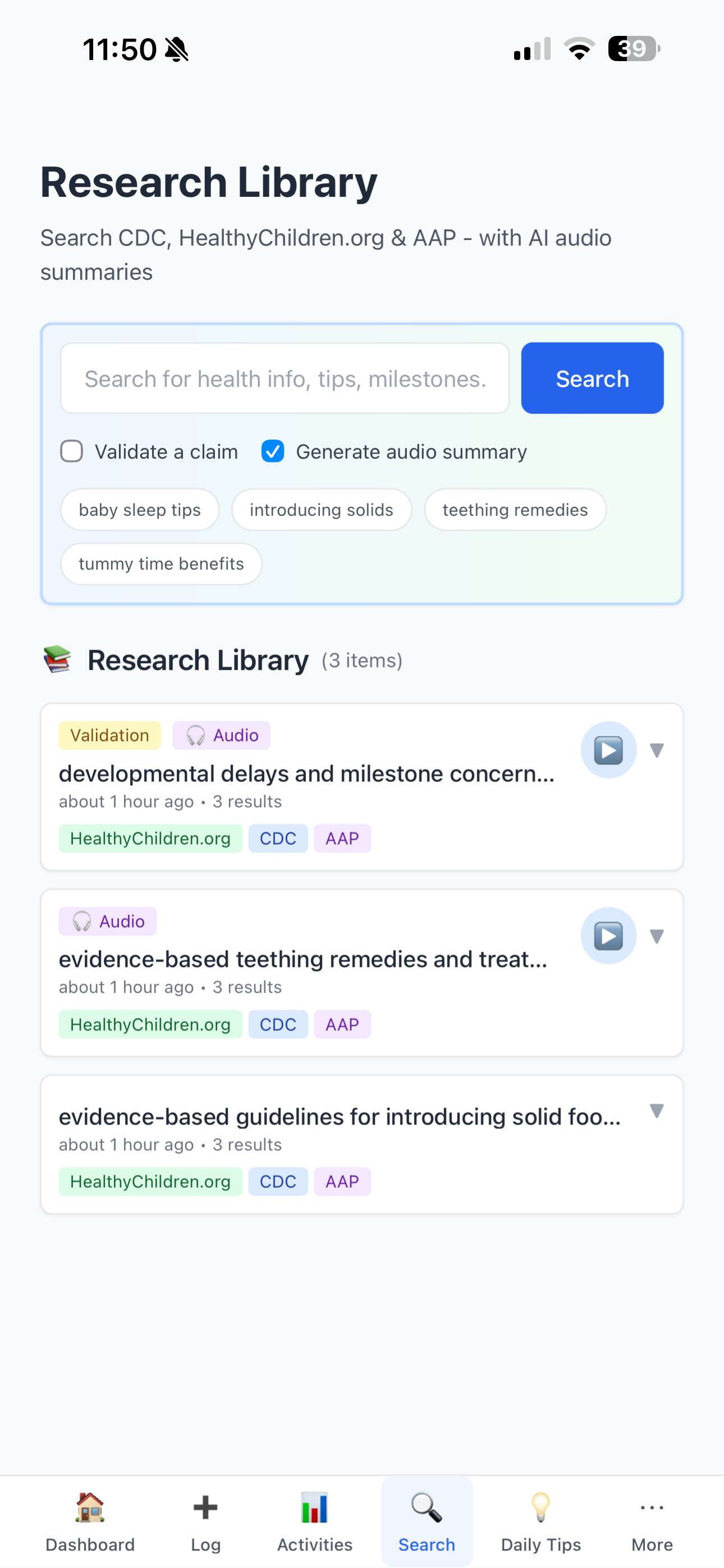 Baby tracker - Screenshot 4 showing product features and functionality