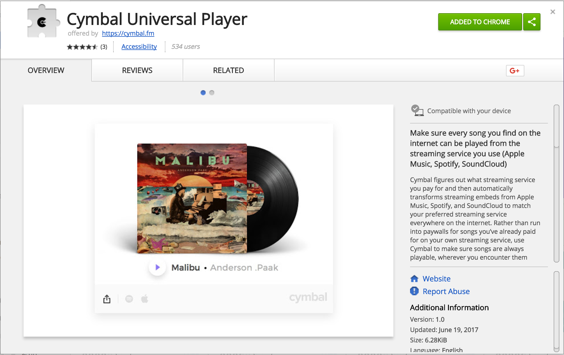 Cymbal Universal Translator for Chrome gallery image