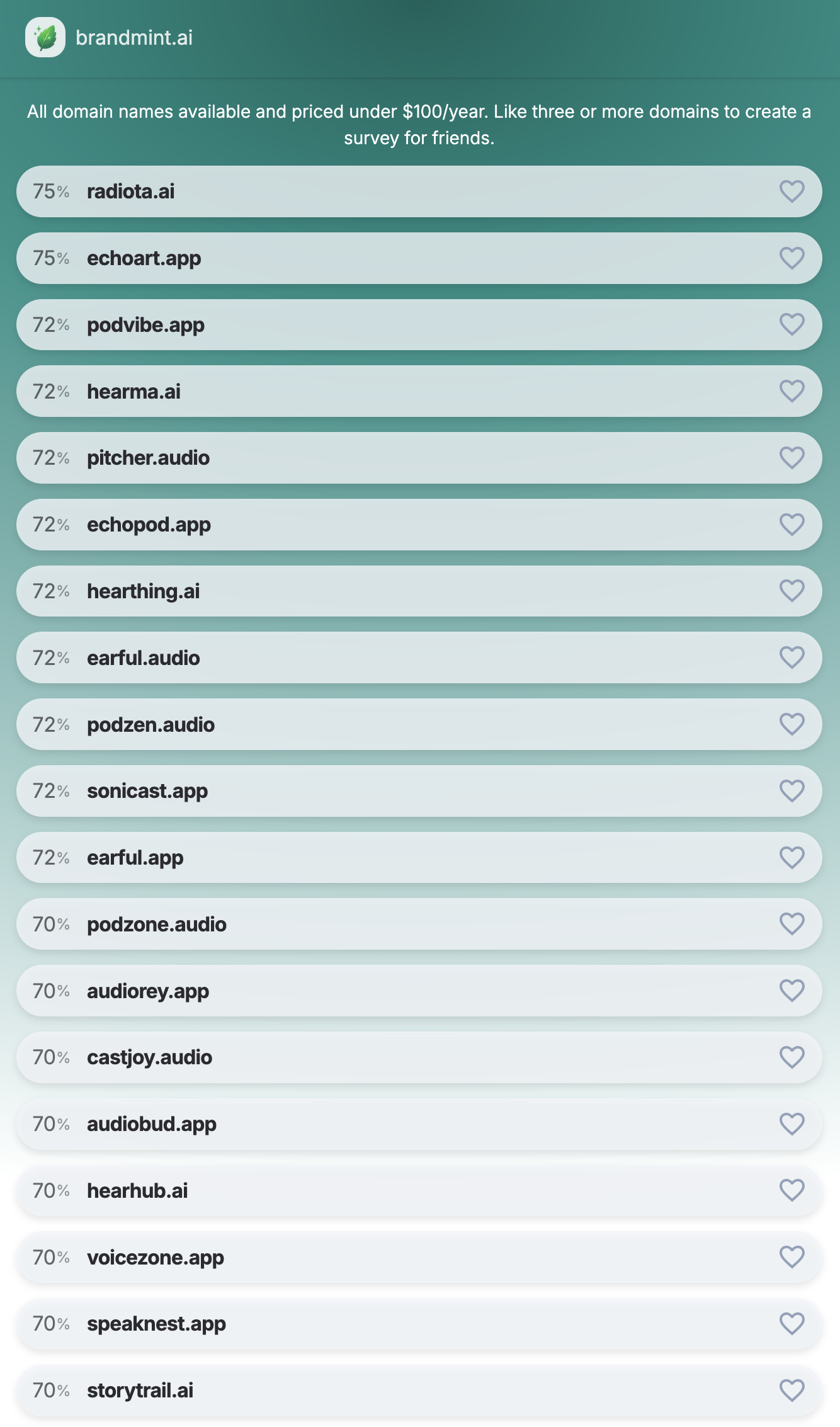 Domain Finder by brandmint.ai media 2
