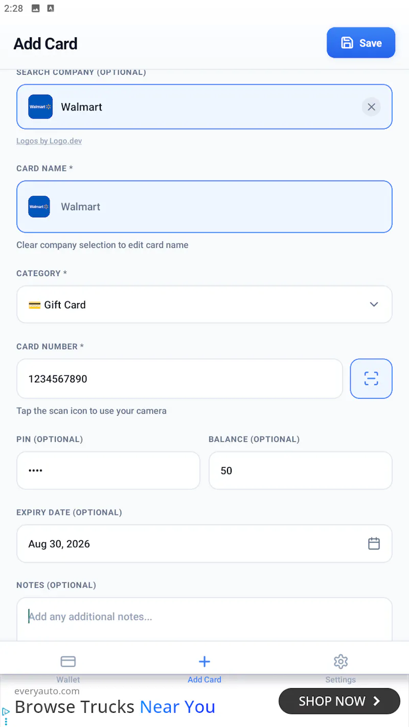 Card Wallet - Card Manager screenshot 8