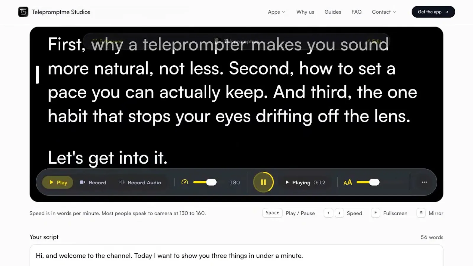 Telepromptme Online Teleprompter screenshot 1 (video preview)