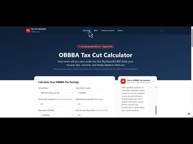 OBBBA Tax Cut Calculator gallery image