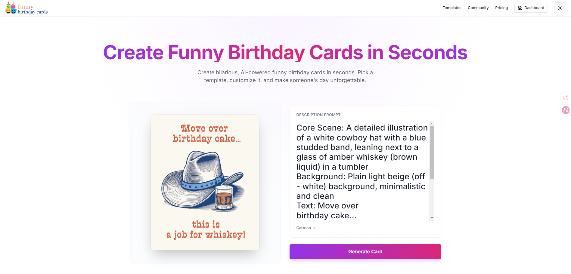 Funny Birthday Cards - Main product screenshot demonstrating key features and user interface
