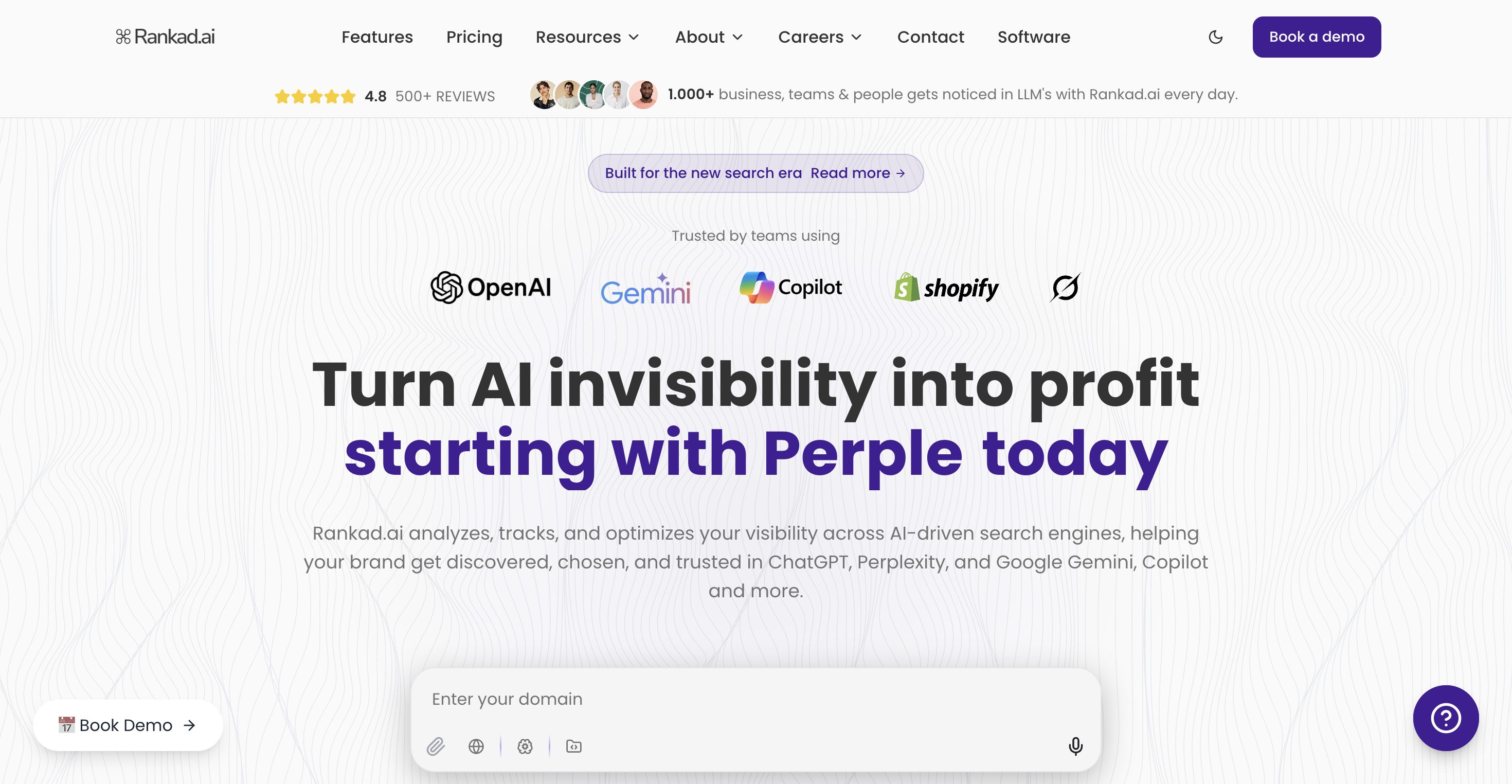 Rankad.ai - Main screenshot showing features and interface