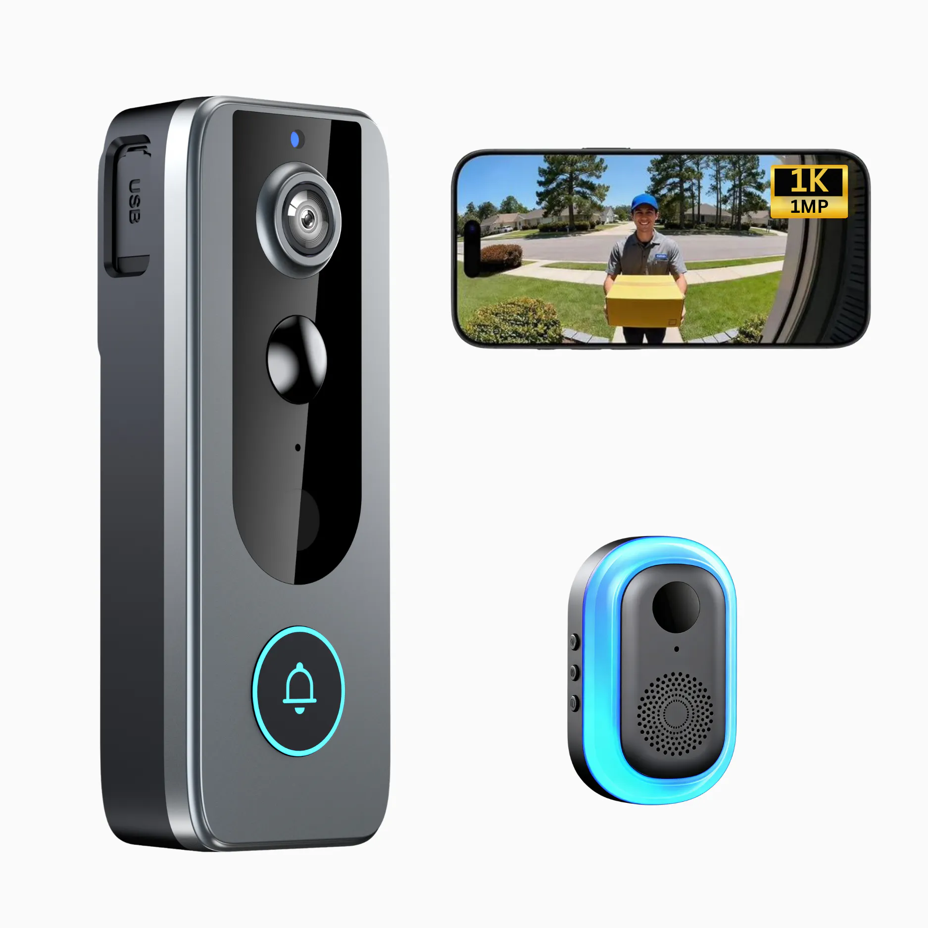 Delitech Video Doorbell 1MP gallery image