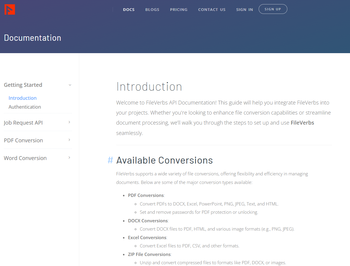 Fileverbs - API rápidas y asequibles de conversión de archivos para desarrolladores. media 3