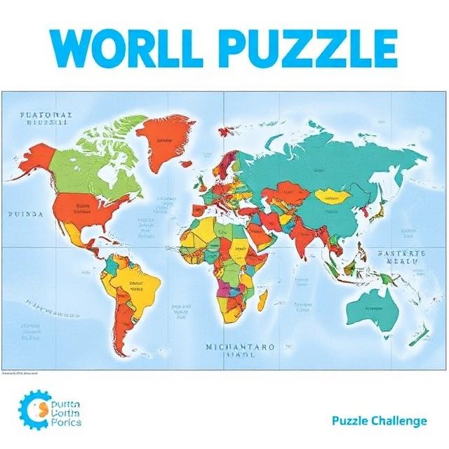 World Map Puzzle Challenge - Main product screenshot demonstrating key features and user interface