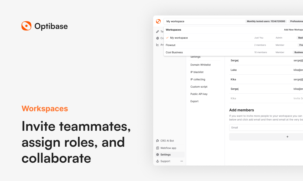 Optibase 2.0 - Die ultimative A/B -Test -App für Webflow Medien 3